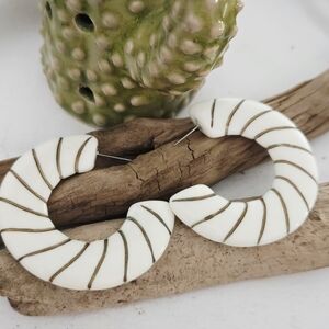 Mod Style 80's Lucite Hoop Earrings Pierceed